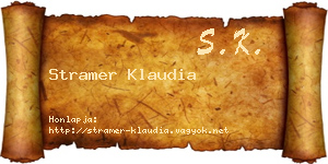 Stramer Klaudia névjegykártya