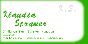 klaudia stramer business card